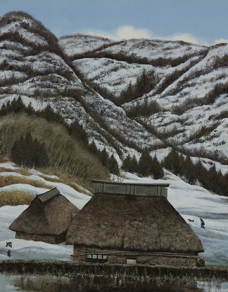 Mukai Junkichi, Gorge with Lingering Snow (Akiyama-go, Sakae-mura, Shimominochi-gun, Nagano Prefecture) (1983)