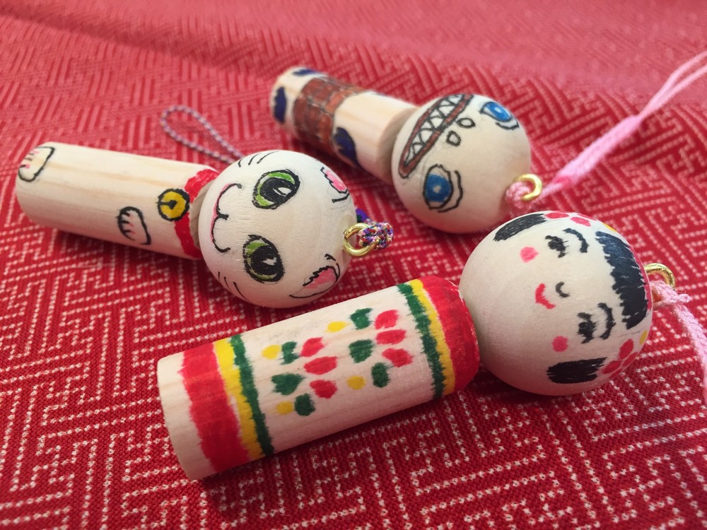 作家さん　bousさん　ハンドメイド　こけし　マトリョシカ　ストラップ6点セット マトリョーシカ】制作キット キット sayo 通販 16316288｜Creema