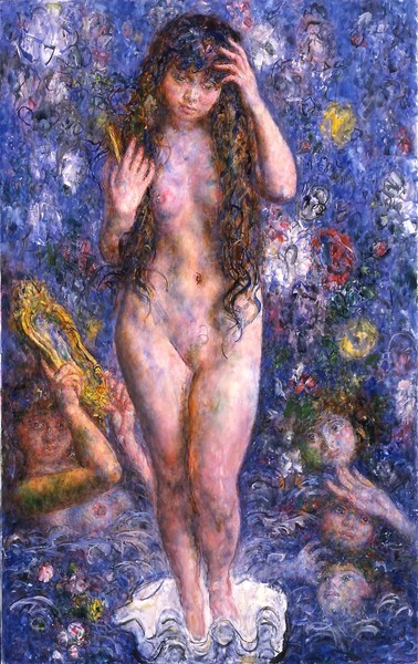 宮本三郎《ヴィーナスの粧い》1971 年、カンヴァス・油彩