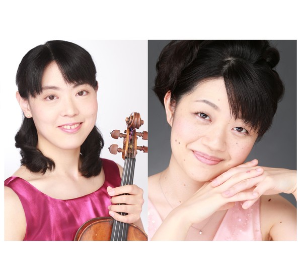 左 橋本彩子(ヴァイオリン、ヴィオラ)\ 右 梅村百合(ピアノ)
