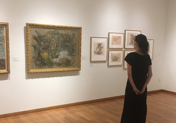 開催中の展覧会「宮本三郎 絵画、その制作とプロセス」展の展示室