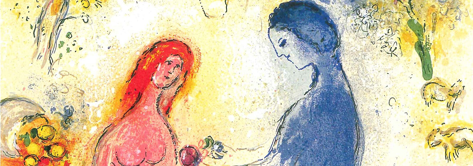Marc CHAGALL, <span class="italic">Frontispiece for Daphnis and Chloé</span> 1961 Collection of The Museum of Modern Art, Kamakura &amp; Hayama　©ADAGP, Paris &amp; JASPAR, Tokyo, 2023, Chagall® E5052